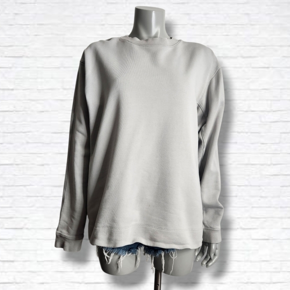 lululemon athletica Tops - Lululemon Light Grey French Terry Oversized Long Sleeve Crew Mens Size XL